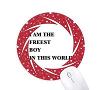DIYthinker Soy el Chico más Libres Wheel Mouse Pad de Goma roja Redonda
