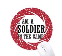 DIYthinker Soy un Soldado en los Juegos Wheel Mouse Pad de Goma roja Redonda