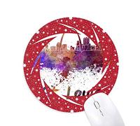 DIYthinker St. Louis Latina Ciudad Acuarela Wheel Mouse Pad de Goma roja Redonda