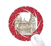 DIYthinker St.Paul 's Cathedral Inglaterra Londres Wheel Mouse Pad de Goma roja Redonda