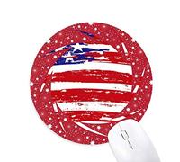 DIYthinker Stars and Stripes Bend America Pais Bandera Wheel Mouse Pad de Goma roja Redonda