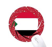 DIYthinker Sudan National Flag Africa Country Wheel Mouse Pad de Goma roja Redonda