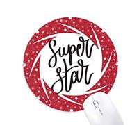DIYthinker Super Star Quote Wheel Mouse Pad de Goma roja Redonda