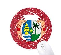 DIYthinker Suriname South Ameica Emblema Nacional Wheel Mouse Pad de Goma roja Redonda