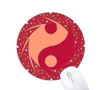 DIYthinker Taiji Ocho Diagramas Yin Yang Pattern Wheel Mouse Pad de Goma roja Redonda