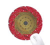 DIYthinker Tailandia costumbres Cultura Gold Foil Wheel Mouse Pad de Goma roja Redonda
