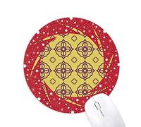 DIYthinker Tailandia Golden Purple ilustración Decorativa Wheel Mouse Pad de Goma roja Redonda
