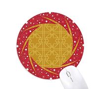 DIYthinker Tailandia Golden Tejer Patron Decorativo Wheel Mouse Pad de Goma roja Redonda