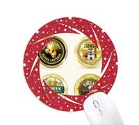 DIYthinker Taiwán Cuenta con Logotipo de Viajes Wheel Mouse Pad de Goma roja Redonda