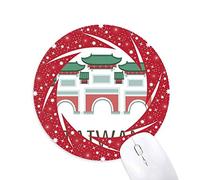 DIYthinker Taiwán Viaje Atracciones el Templo de Confucio Wheel Mouse Pad de Goma roja Redonda