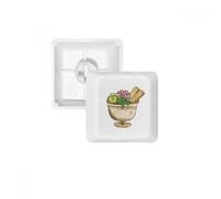 DIYthinker Taza De Hojas De Galleta Hielo De Bolas Crema Teclas Pbt para Teclado Mecánico Blanco OEM No Marca De Impresión