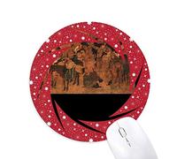 DIYthinker Té Caballo Camino de Pintura China Viaje Silk Road Map Wheel Mouse Pad de Goma roja Redonda
