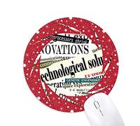 DIYthinker Texto Venas Pattern Background Wheel Mouse Pad de Goma roja Redonda