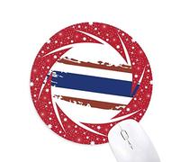 DIYthinker Thai Bangkok Thailand Flag Art Illustration Wheel Mouse Pad de Goma roja Redonda