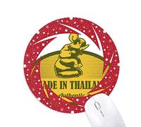DIYthinker Thai costumbres Cultura Hecha en Tailandia Wheel Mouse Pad de Goma roja Redonda