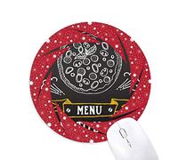 DIYthinker Tiempo para almorzar Pizza Foods Wheel Mouse Pad de Goma roja Redonda