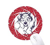 DIYthinker Tiger King Animal Salvaje Wheel Mouse Pad de Goma roja Redonda