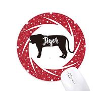 DIYthinker Tigre Blanco y Negro Animal Wheel Mouse Pad de Goma roja Redonda