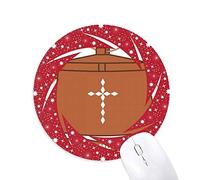 DIYthinker Tokelau Oceania National Emblem Wheel Mouse Pad de Goma roja Redonda