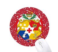 DIYthinker Tonga Oceania National Emblem Wheel Mouse Pad de Goma roja Redonda