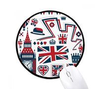 DIYthinker Torre De Big Ben Ballon Soldado Bandera De Reino Unido Hito Redondas Negro Bordes Titched Regalo De La Oficina del Juego Alfombrillas Antideslizantes