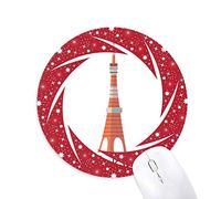 DIYthinker Torre de tyoko Local japonés Wheel Mouse Pad de Goma roja Redonda
