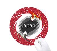 DIYthinker Totem Decorado a Mano de Japón Wheel Mouse Pad de Goma roja Redonda