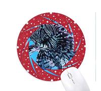 DIYthinker Trapical Pescado organismo Marino Ocean Animal Wheel Mouse Pad de Goma roja Redonda