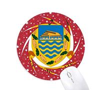 DIYthinker Tuvalu Oceania National Emblem Wheel Mouse Pad de Goma roja Redonda