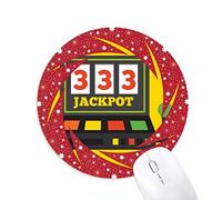 DIYthinker Un Brazo Bandido ilustración Jackpot Wheel Mouse Pad de Goma roja Redonda
