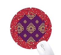 DIYthinker Unido Golden Purple Art Illustration Wheel Mouse Pad de Goma roja Redonda