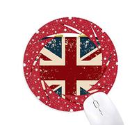 DIYthinker Union Jack Retro Maleta Gran Bretaña Bandera del Reino Unido Cultura Wheel Mouse Pad de Goma roja Redonda
