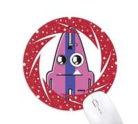 DIYthinker Universo Alien Striped Purple Monster Wheel Mouse Pad de Goma roja Redonda