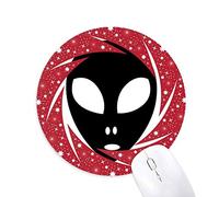 DIYthinker Universo Monstruo alienígena Cabeza Retrato Wheel Mouse Pad de Goma roja Redonda