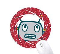 DIYthinker Universo y Alien Gray Robot Wheel Mouse Pad de Goma roja Redonda