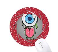 DIYthinker Universo y Alien Halloween Monster Wheel Mouse Pad de Goma roja Redonda