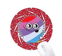 DIYthinker Universo y Alien Rainbow Alien Wheel Mouse Pad de Goma roja Redonda