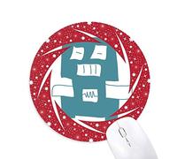 DIYthinker Universo y Alien Robot Azul Wheel Mouse Pad de Goma roja Redonda