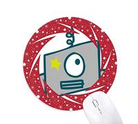 DIYthinker Universo y Alien Solo Ojo Robot Wheel Mouse Pad de Goma roja Redonda