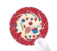 DIYthinker USA Candy Gift Festival Flor Corazon de Amor Wheel Mouse Pad de Goma roja Redonda