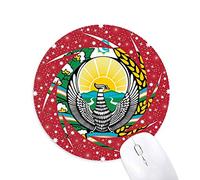 DIYthinker Uzbekistán Asia Emblema Nacional Wheel Mouse Pad de Goma roja Redonda