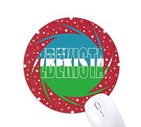 DIYthinker Uzbekistán país Bandera Nombre Wheel Mouse Pad de Goma roja Redonda