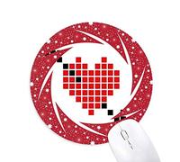 DIYthinker Valentín Arror Pierce Via Corazon Pixel Wheel Mouse Pad de Goma roja Redonda