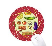 DIYthinker Verduras Berenjena Calabaza Jengibre Wheel Mouse Pad de Goma roja Redonda