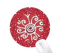 DIYthinker Vino Tinto Color Flores Mexico Totems Antigua civilización Dibujo Wheel Mouse Pad de Goma roja Redonda