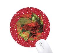 DIYthinker Vintage Mariposa en Roses Wheel Mouse Pad de Goma roja Redonda