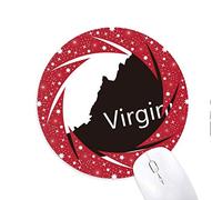 DIYthinker Virginia America USA Mapa Silueta Wheel Mouse Pad de Goma roja Redonda