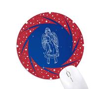 DIYthinker Virgo Constellation Modelo Estrella Universo Wheel Mouse Pad de Goma roja Redonda