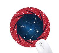 DIYthinker Virgo Constellation Signo del Zodiaco Wheel Mouse Pad de Goma roja Redonda