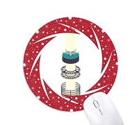 DIYthinker Visitar la Torre de Seúl en Corea del Sur Wheel Mouse Pad de Goma roja Redonda